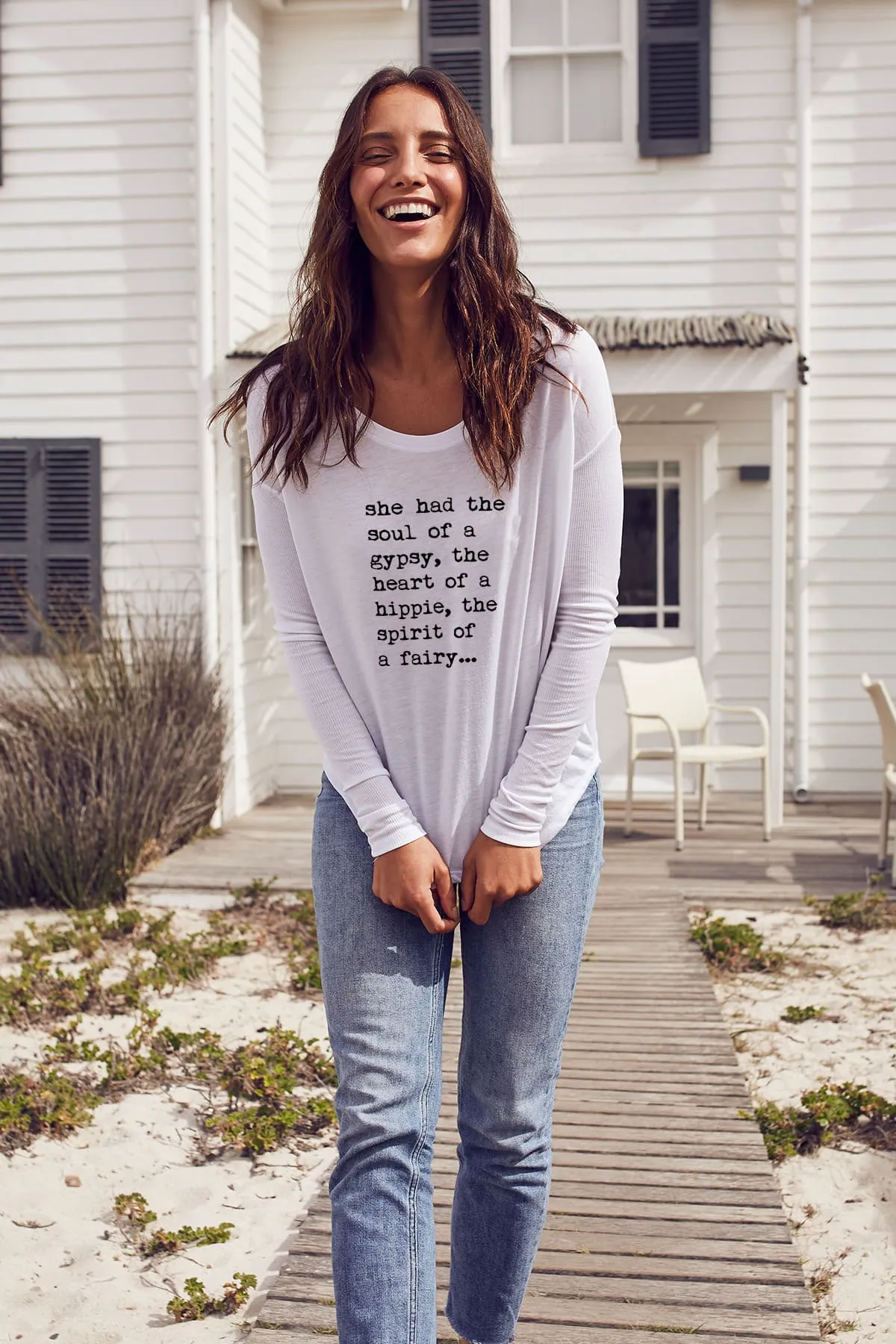 "Heart of a Hippie" Original Ribbed Long Sleeve Tee