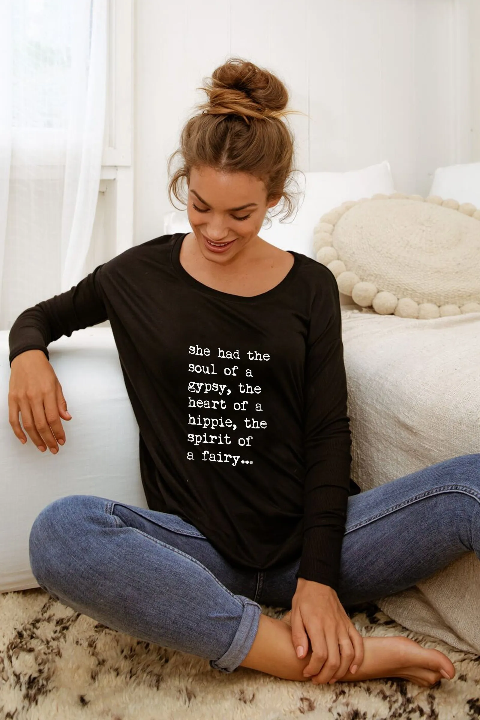 "Heart of a Hippie" Original Ribbed Long Sleeve Tee