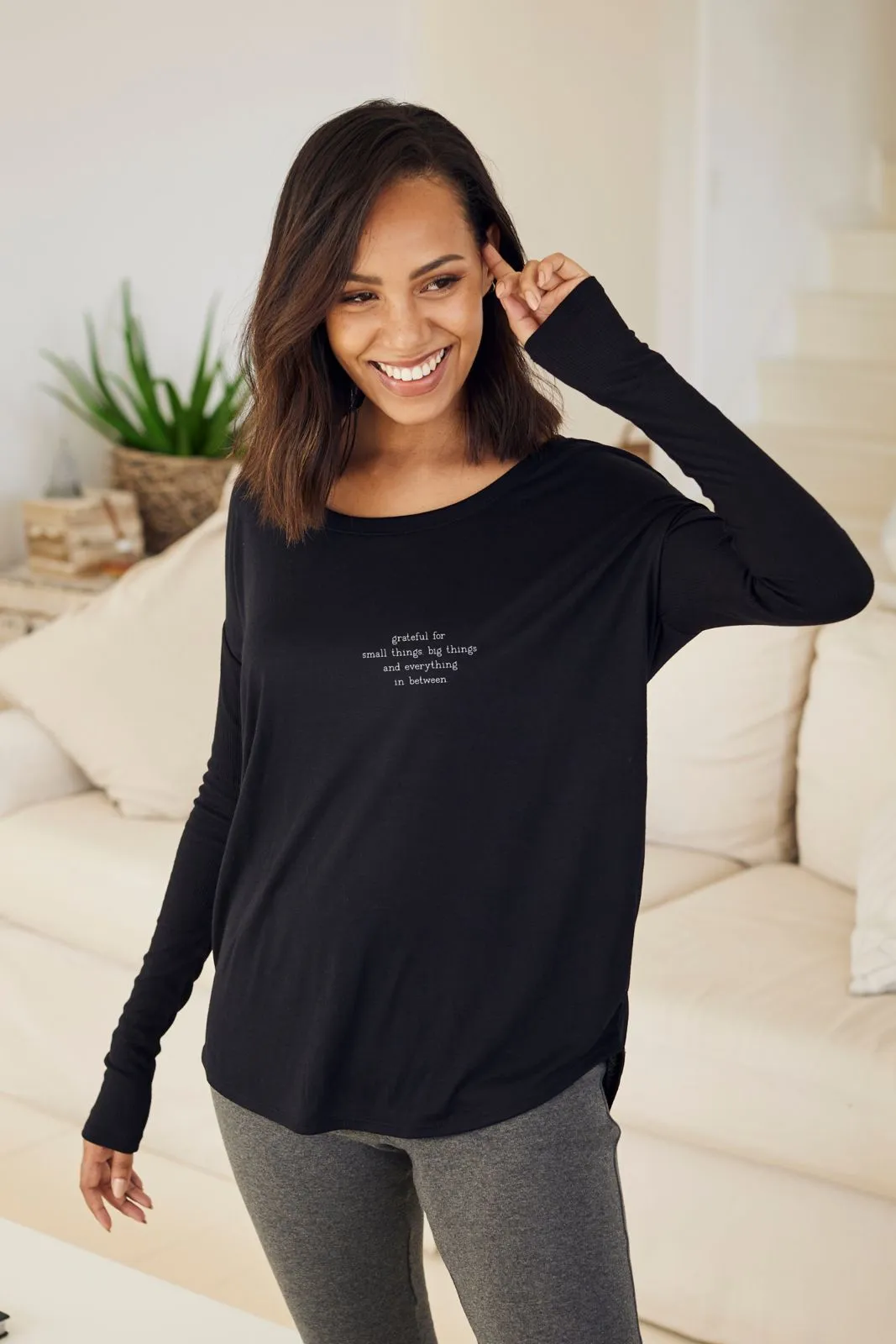 "In Between" Original Ribbed Long Sleeve Tee