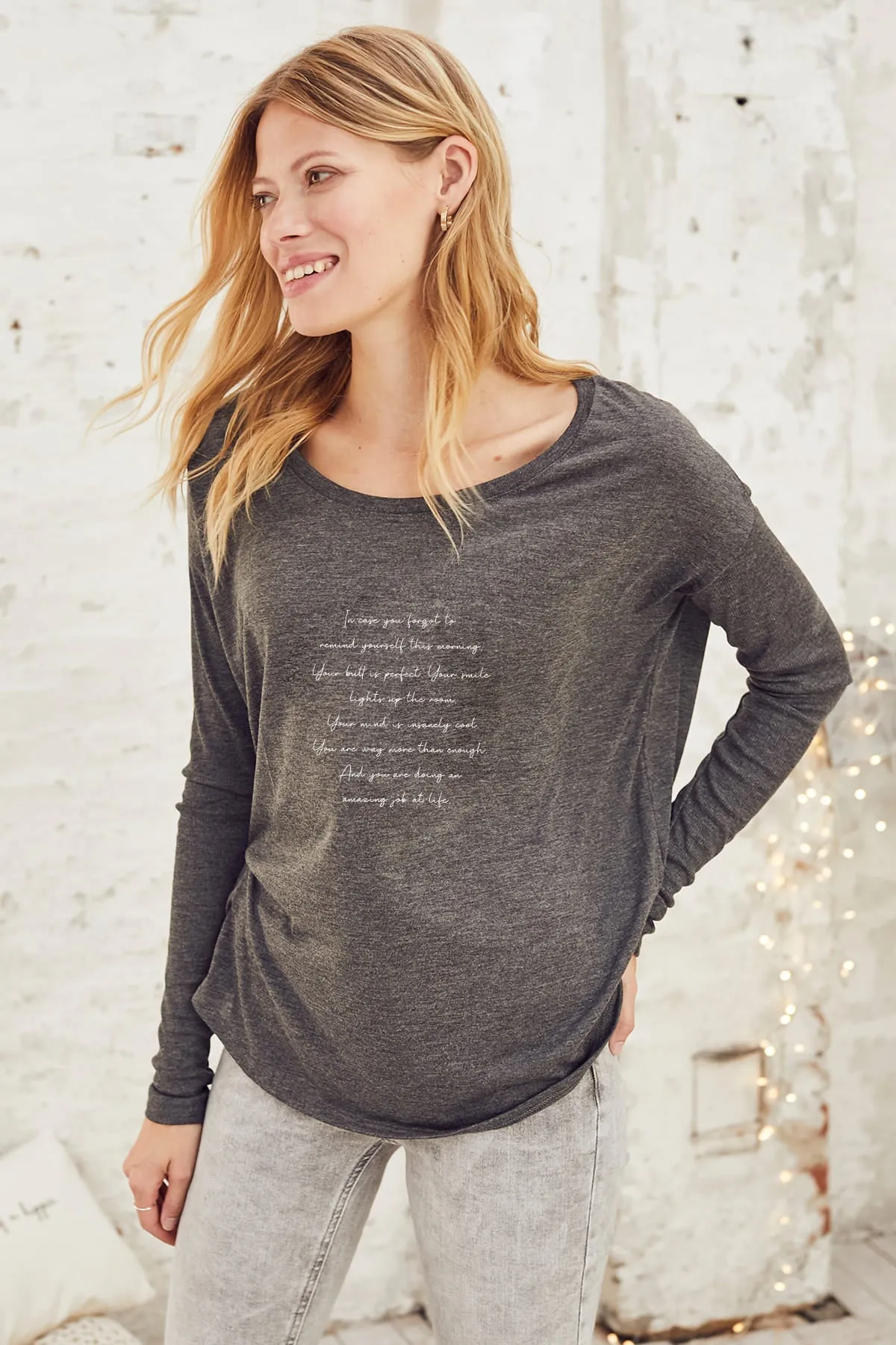 "Morning Mantra" Original Ribbed Long Sleeve Tee