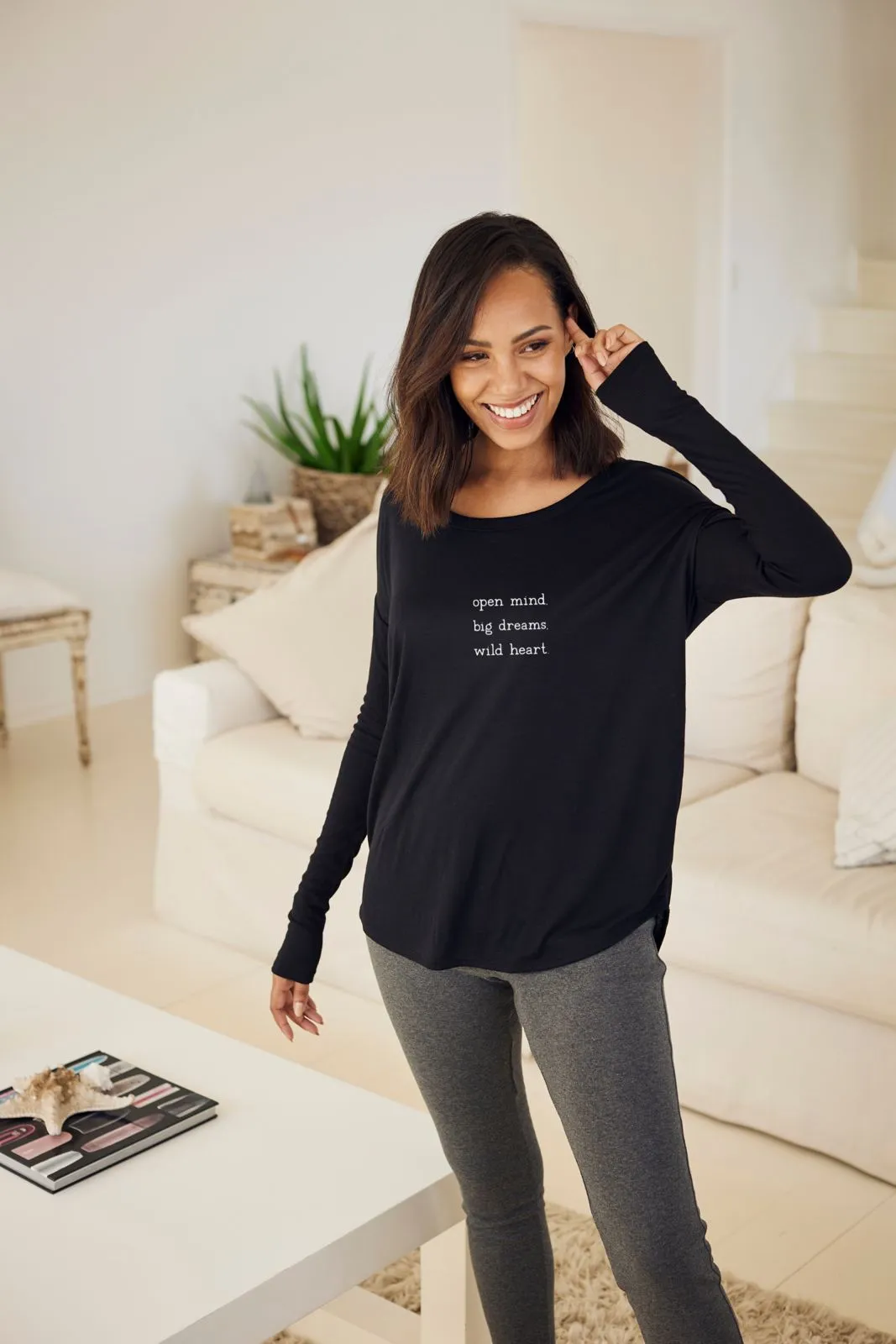"Open Mind" Original Ribbed Long Sleeve Tee