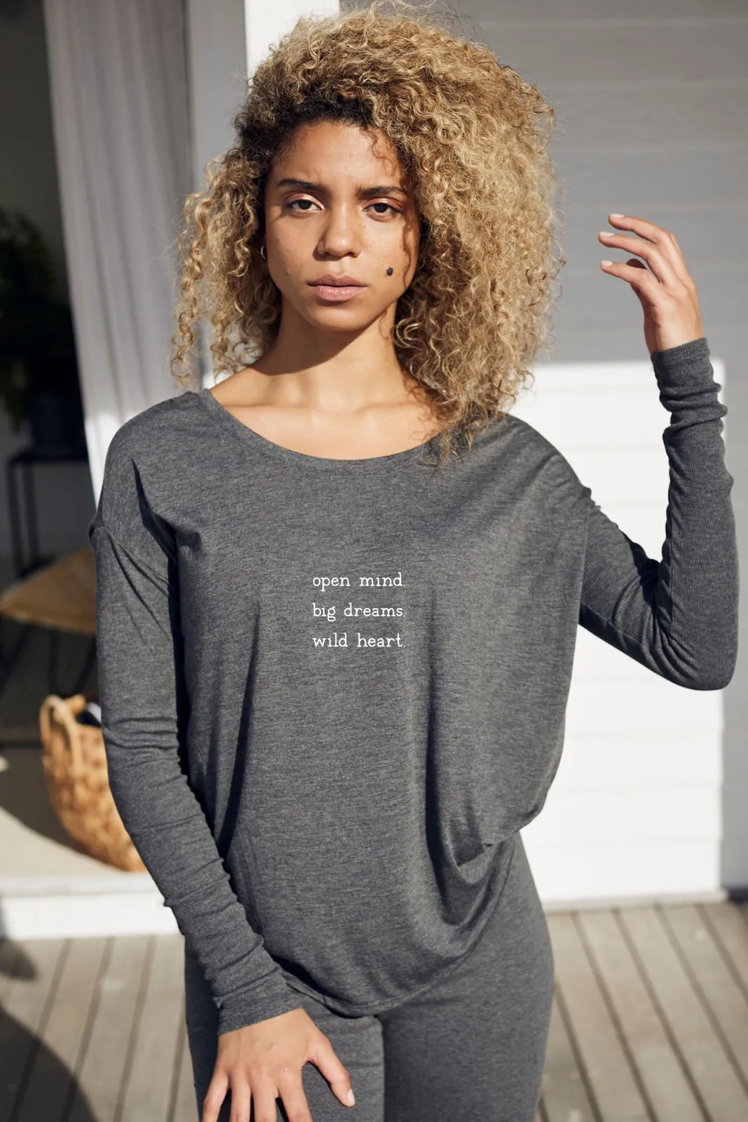 "Open Mind" Original Ribbed Long Sleeve Tee