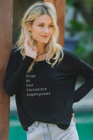 "Yoga Superpower" Original Ribbed Long Sleeve Tee