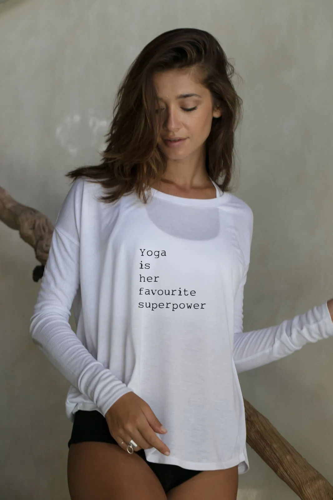 "Yoga Superpower" Original Ribbed Long Sleeve Tee