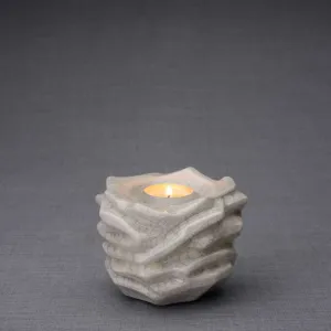 Radiance Tealight Candle Ceramic Keepsake Urn in Craquelure - 24 Cubic Inches