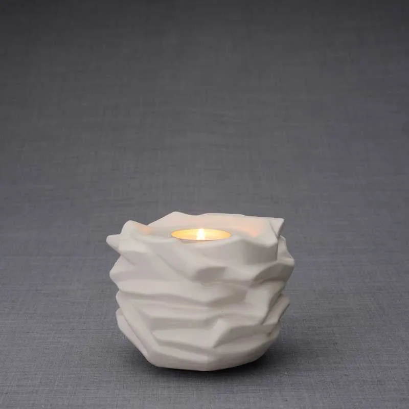 Radiance Tealight Candle Ceramic Keepsake Urn in Unlgazed Finish - 24 Cubic Inches