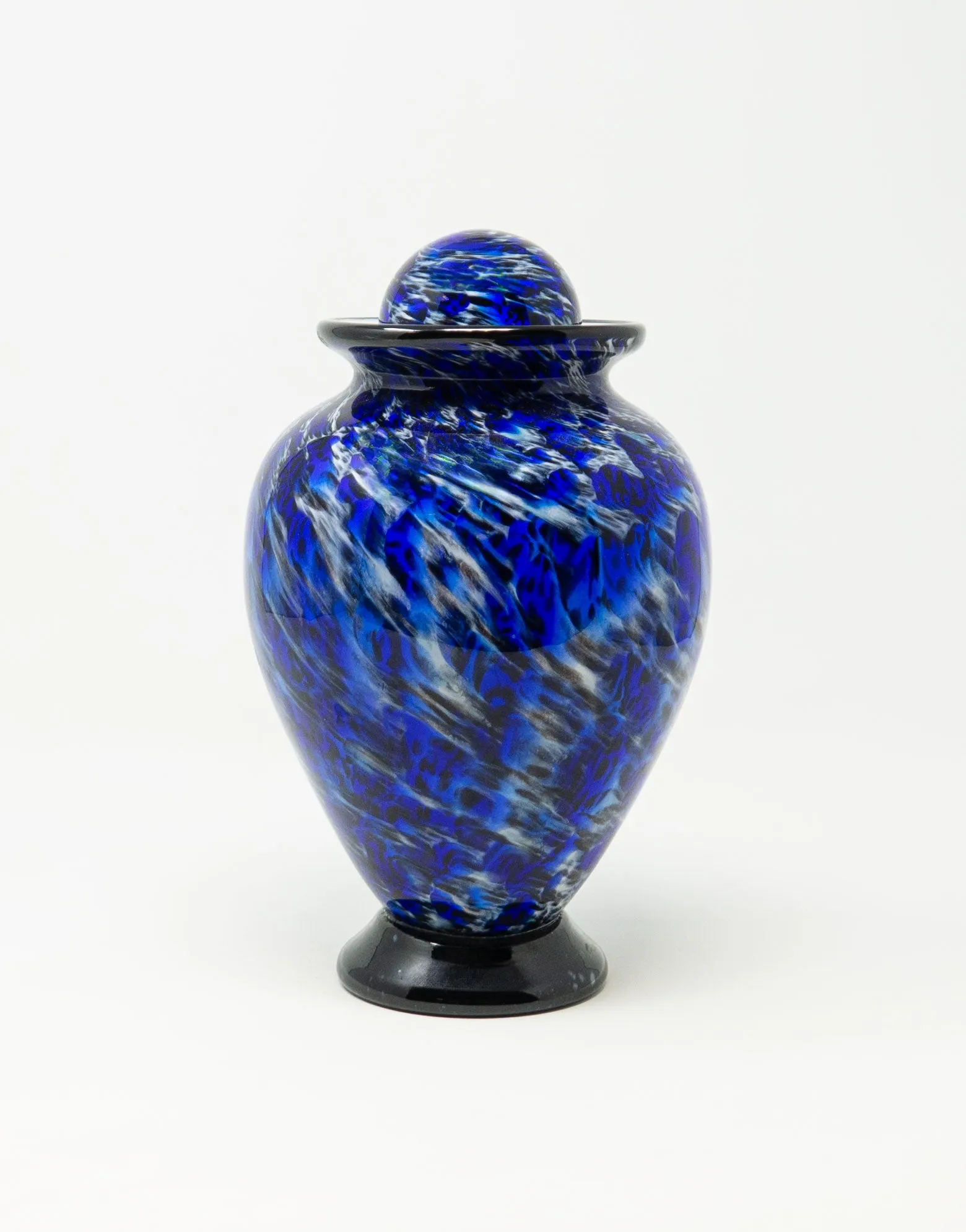 Small Hand Blown Glass Cremation Urn in Atlantic Water