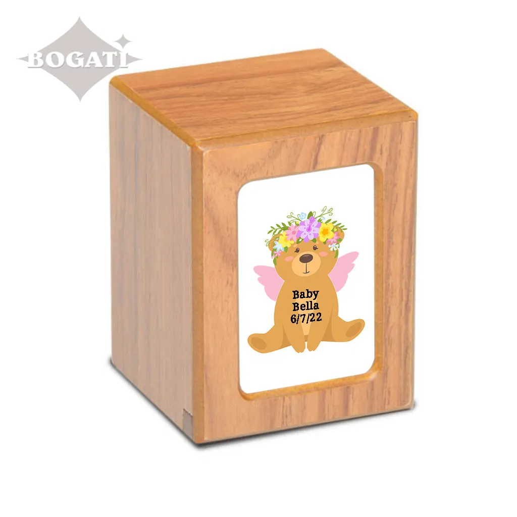 SMALL Photo Frame urn PY06 - Teddy Bear Angel Pink