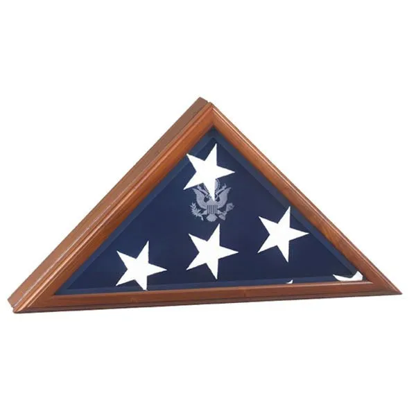 Solid Wood Presidential Military Flag Case Made in the USA