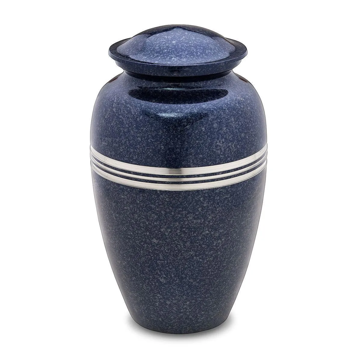 Speckled Indigo Blue Metal Cremation Urn