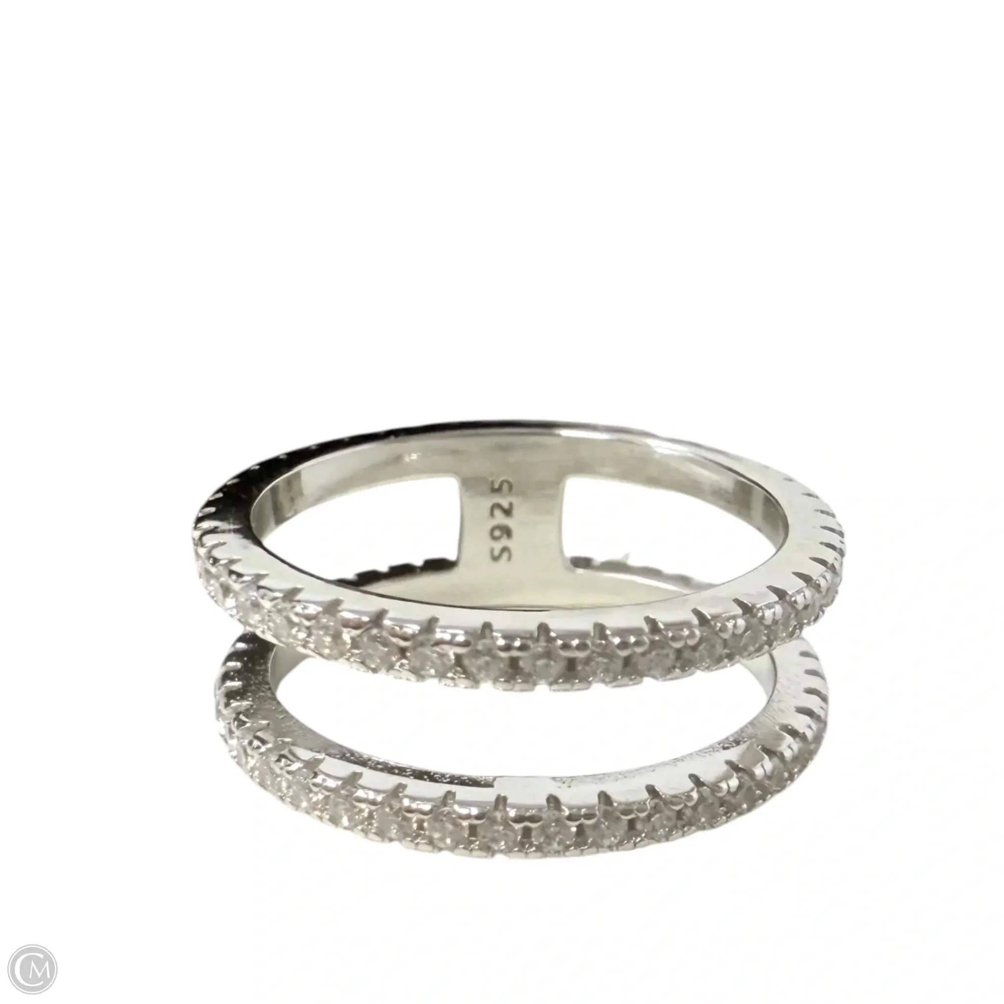 Sterling Silver 925 Silver Cubic Zirconia Double Layer Ring By Unbranded, Size: 7