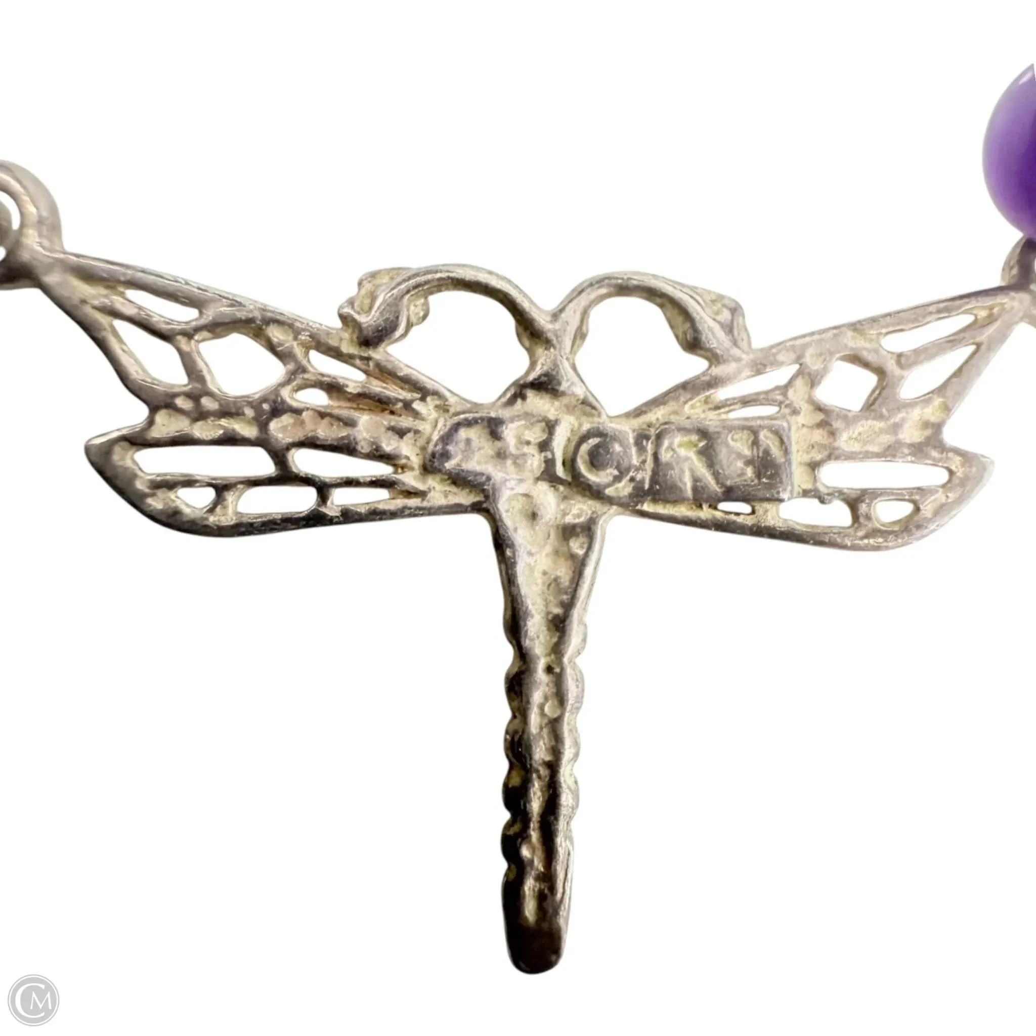 Sterling Silver & Gemstone Triple Dragonfly Necklace By Clothes Mentor