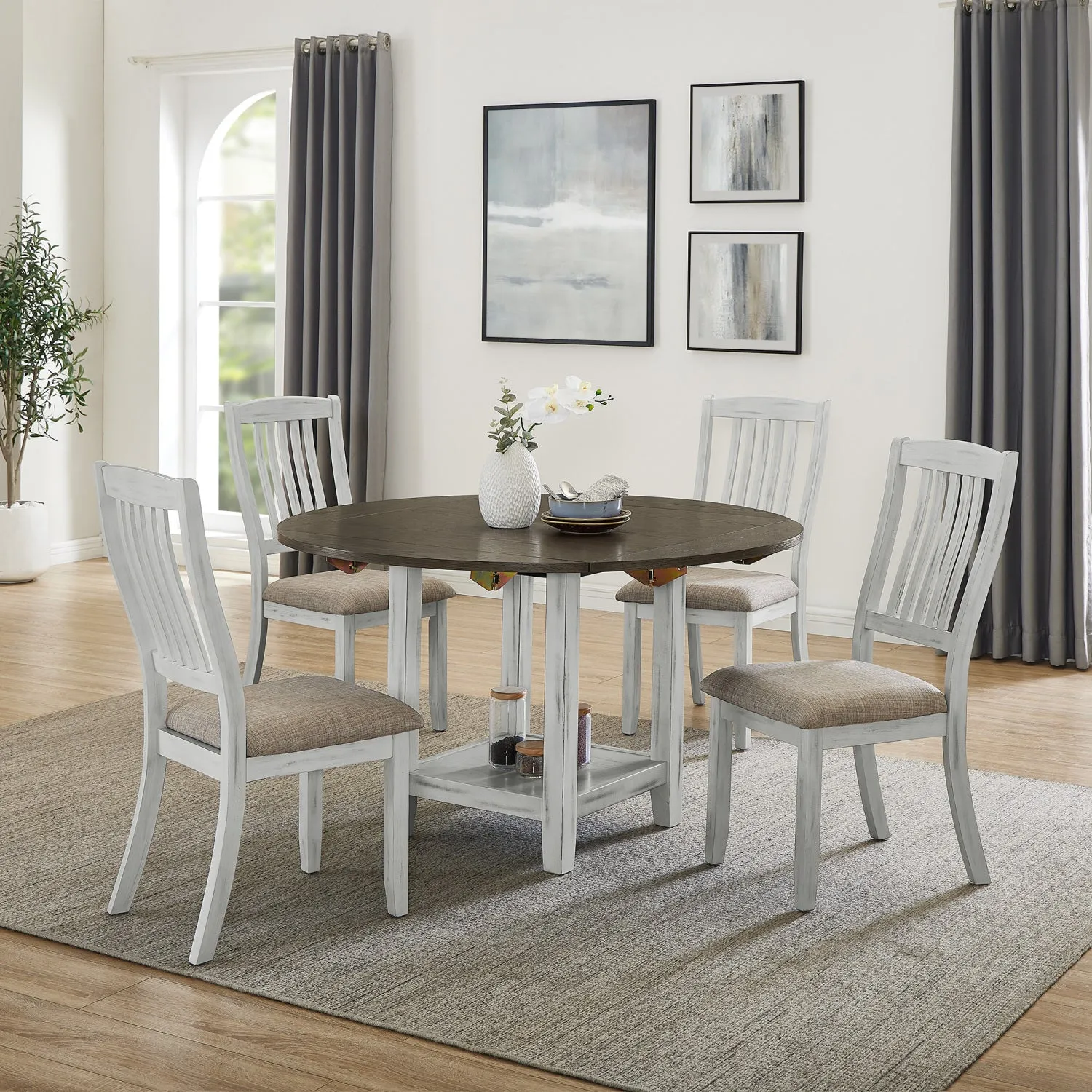 Streamdale Folding Table: Seats 4, Storage, Space-Saving, Expandable