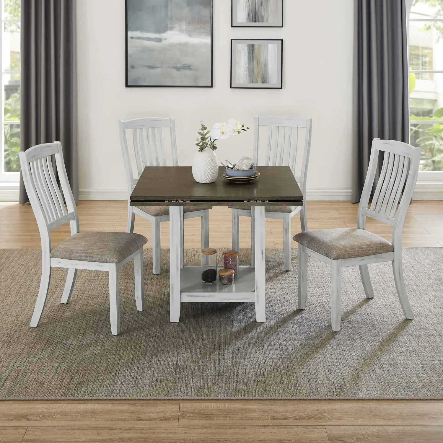 Streamdale Folding Table: Seats 4, Storage, Space-Saving, Expandable