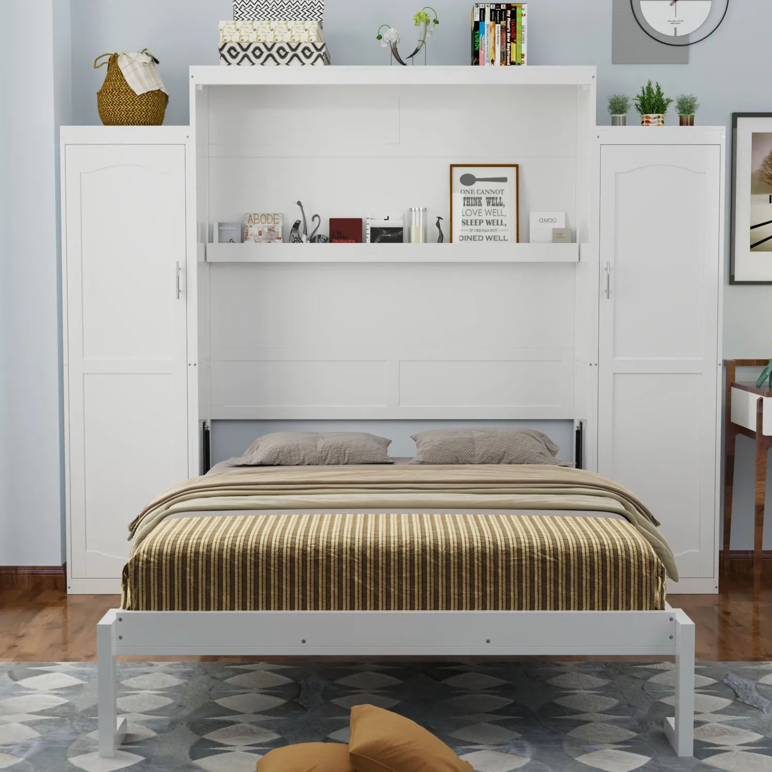 Streamdale Murphy Bed with Wardrobes & Shelves
