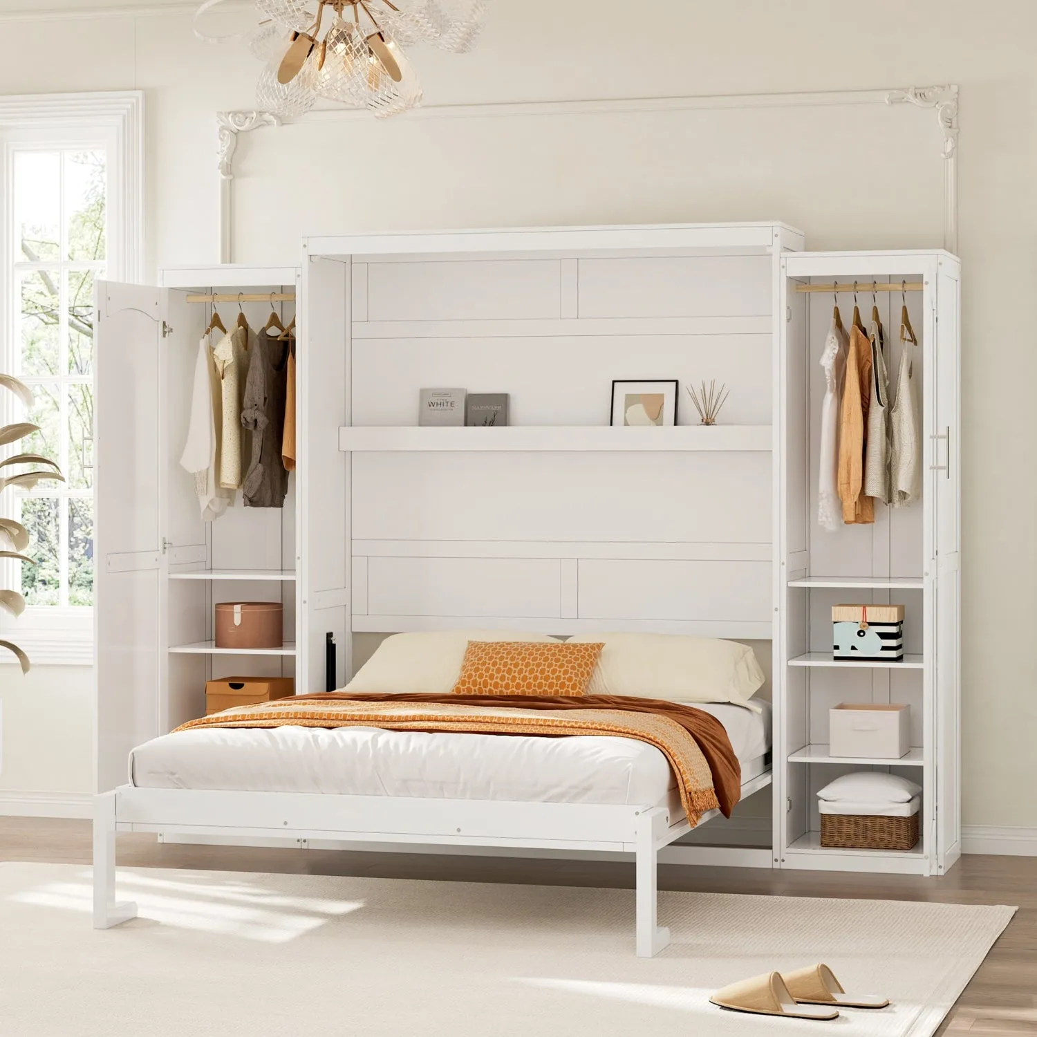 Streamdale Murphy Bed with Wardrobes & Shelves