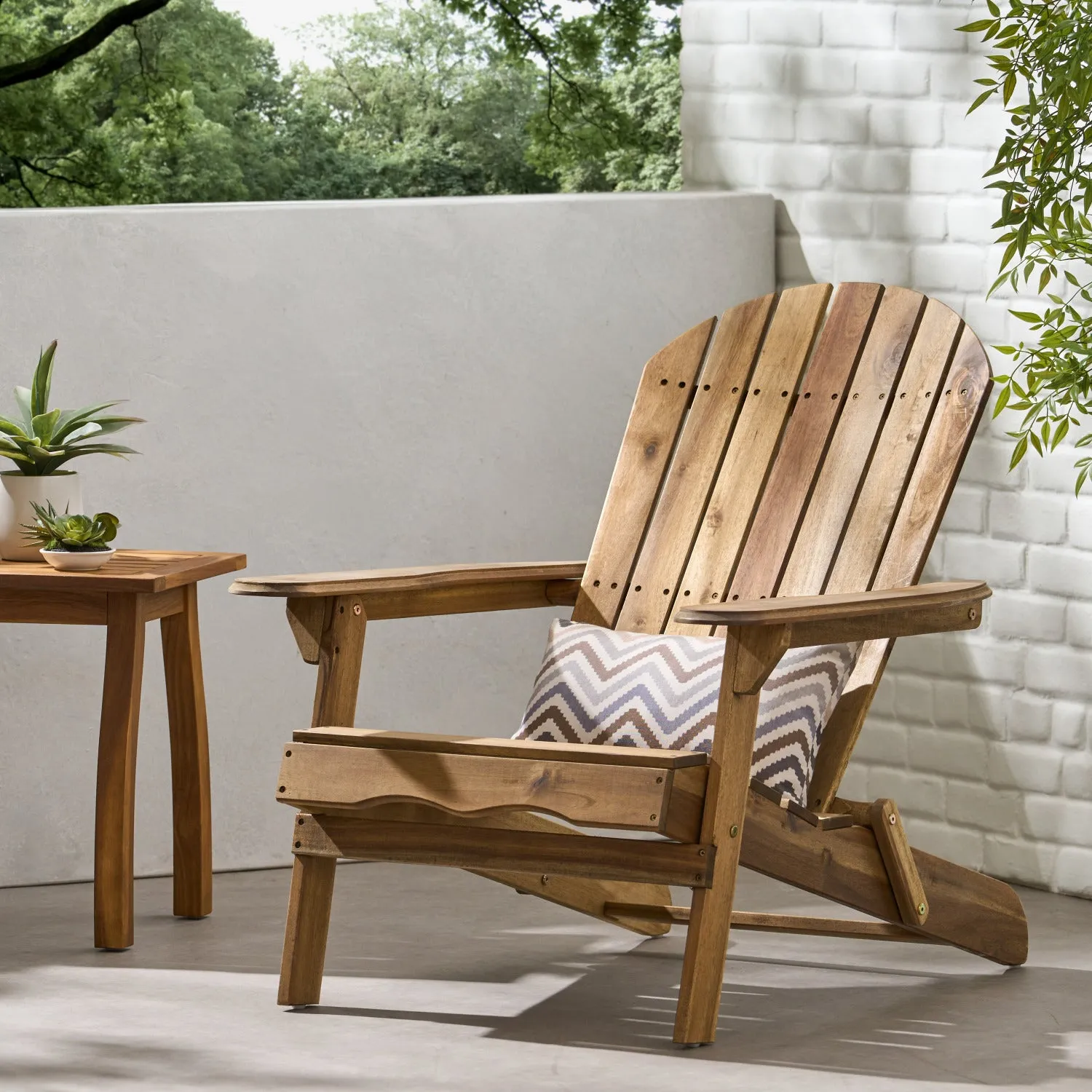 Streamdale Rustic Acacia Folding Adirondack Chair