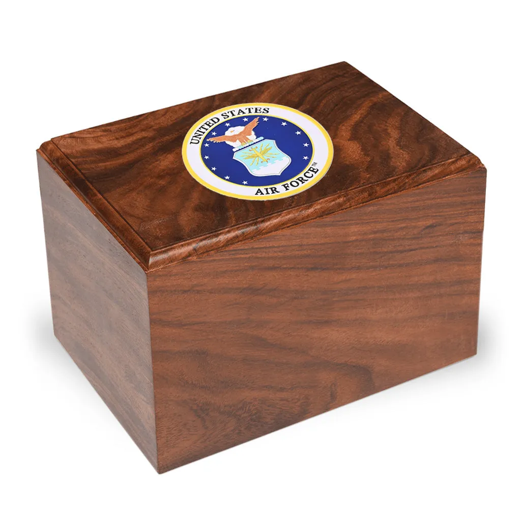 TC  Rosewood Urn -2705- Bevel Edge with US Military Emblem