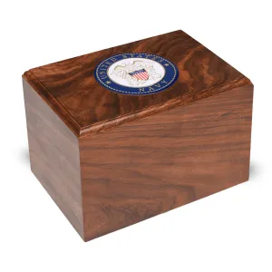 TC  Rosewood Urn -2705- Bevel Edge with US Military Emblem