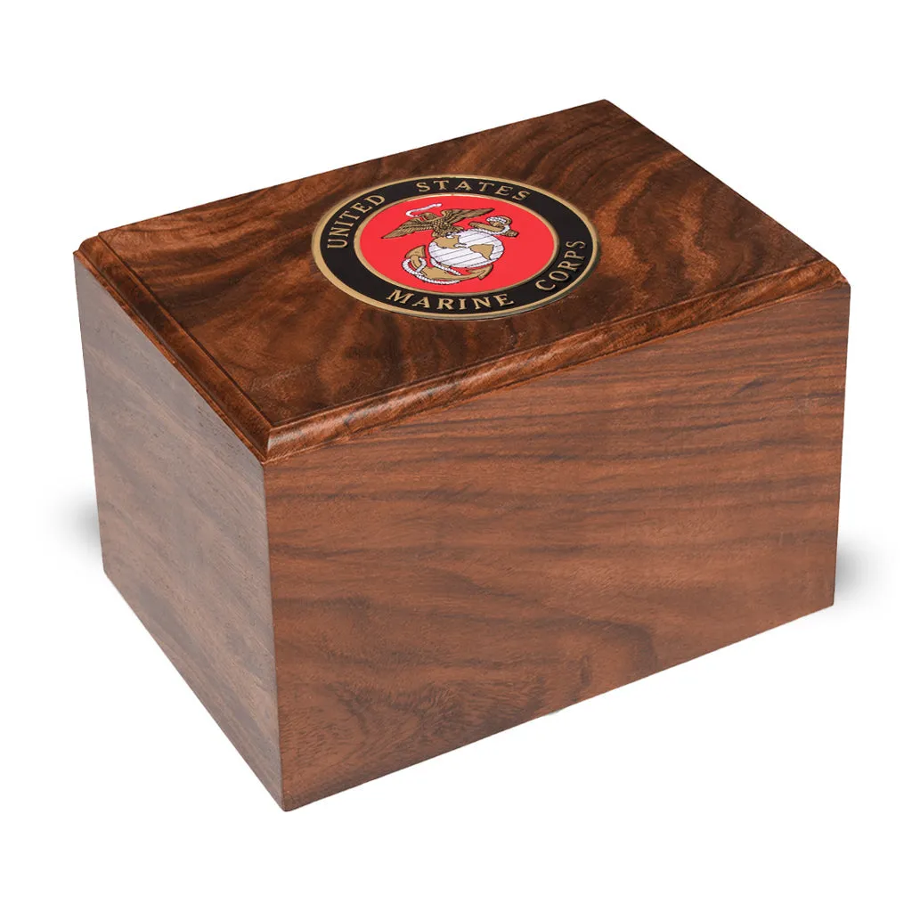 TC  Rosewood Urn -2705- Bevel Edge with US Military Emblem