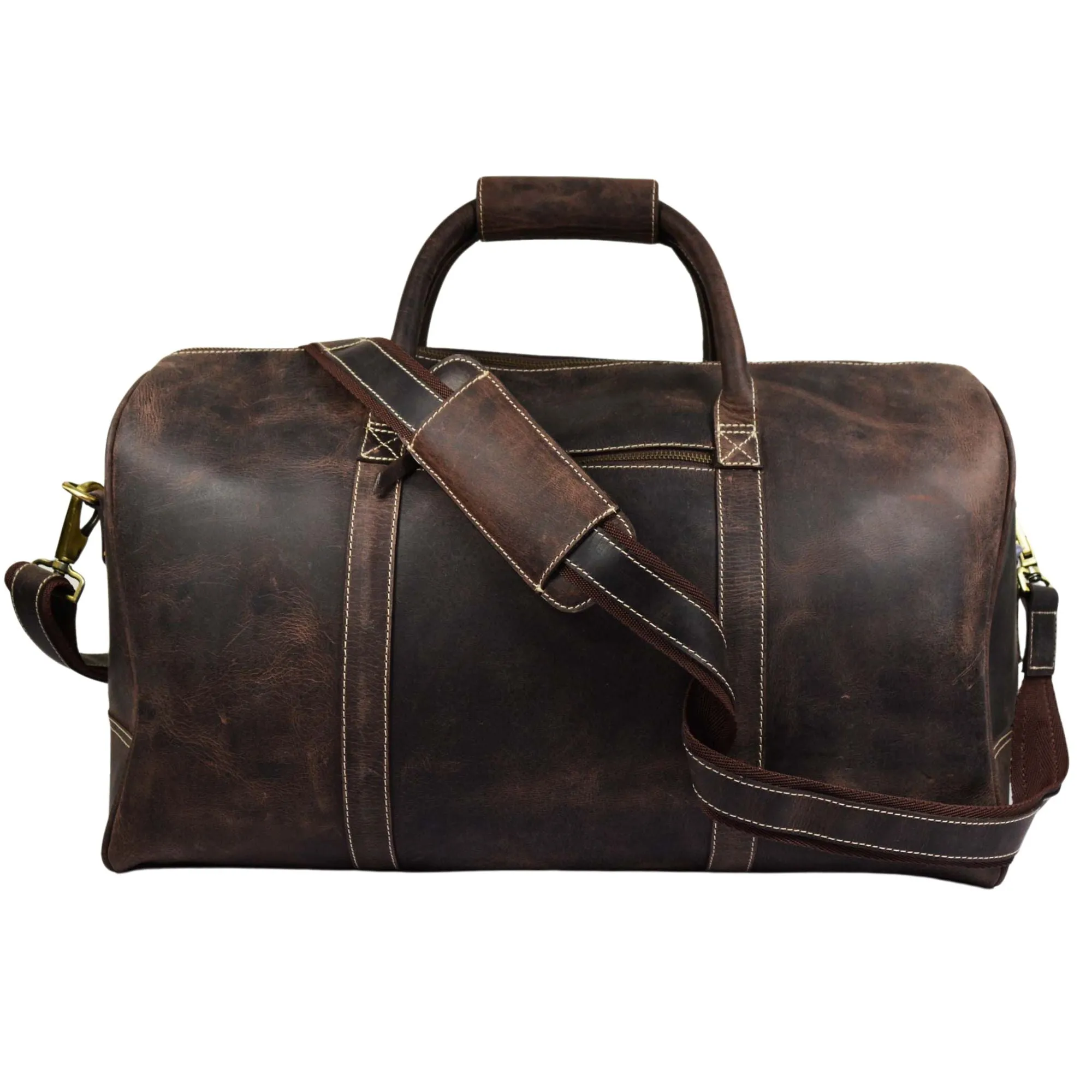 The Wayfarer Bag - Brown Classic Full-Grain Leather Duffle Bag