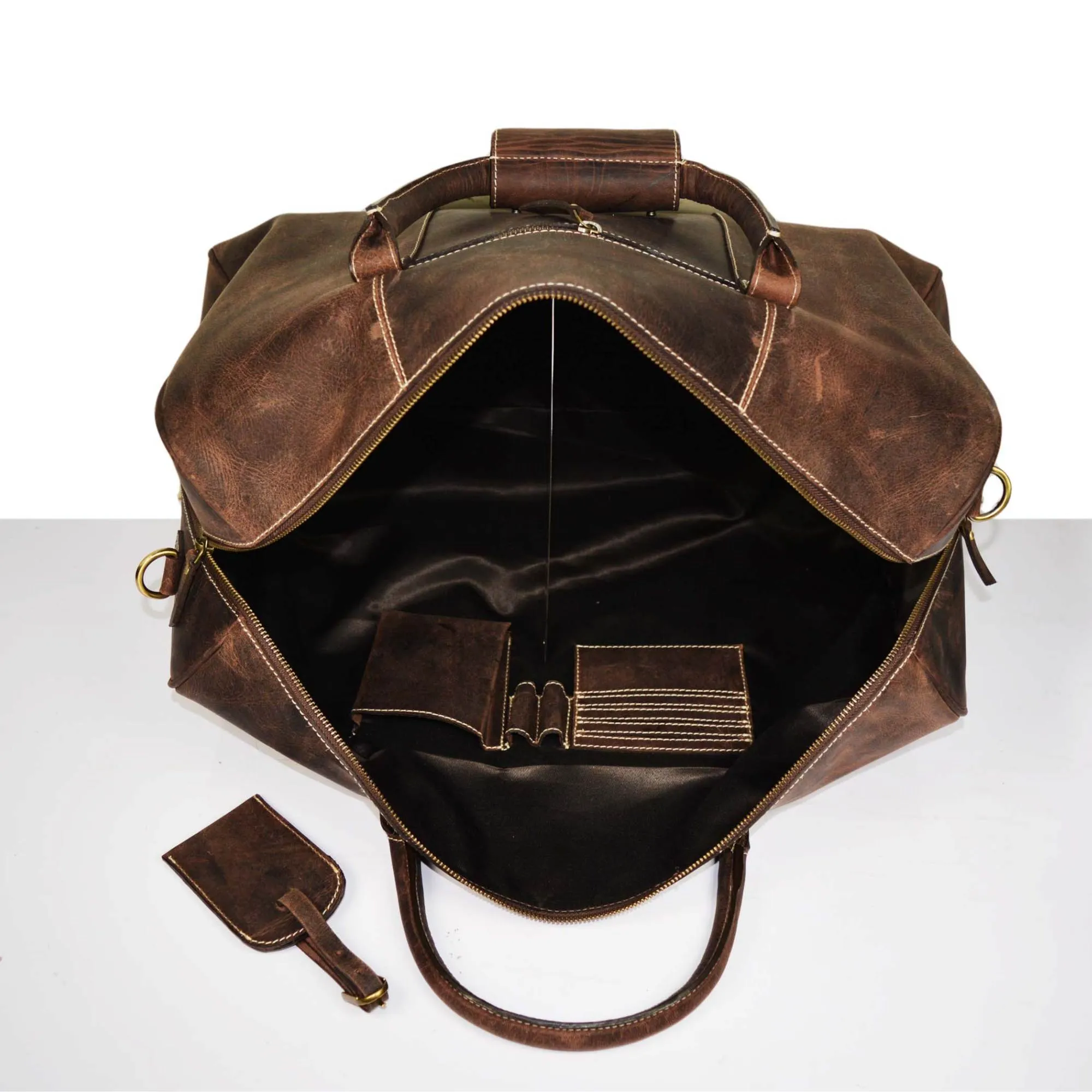 The Wayfarer Bag - Brown Classic Full-Grain Leather Duffle Bag