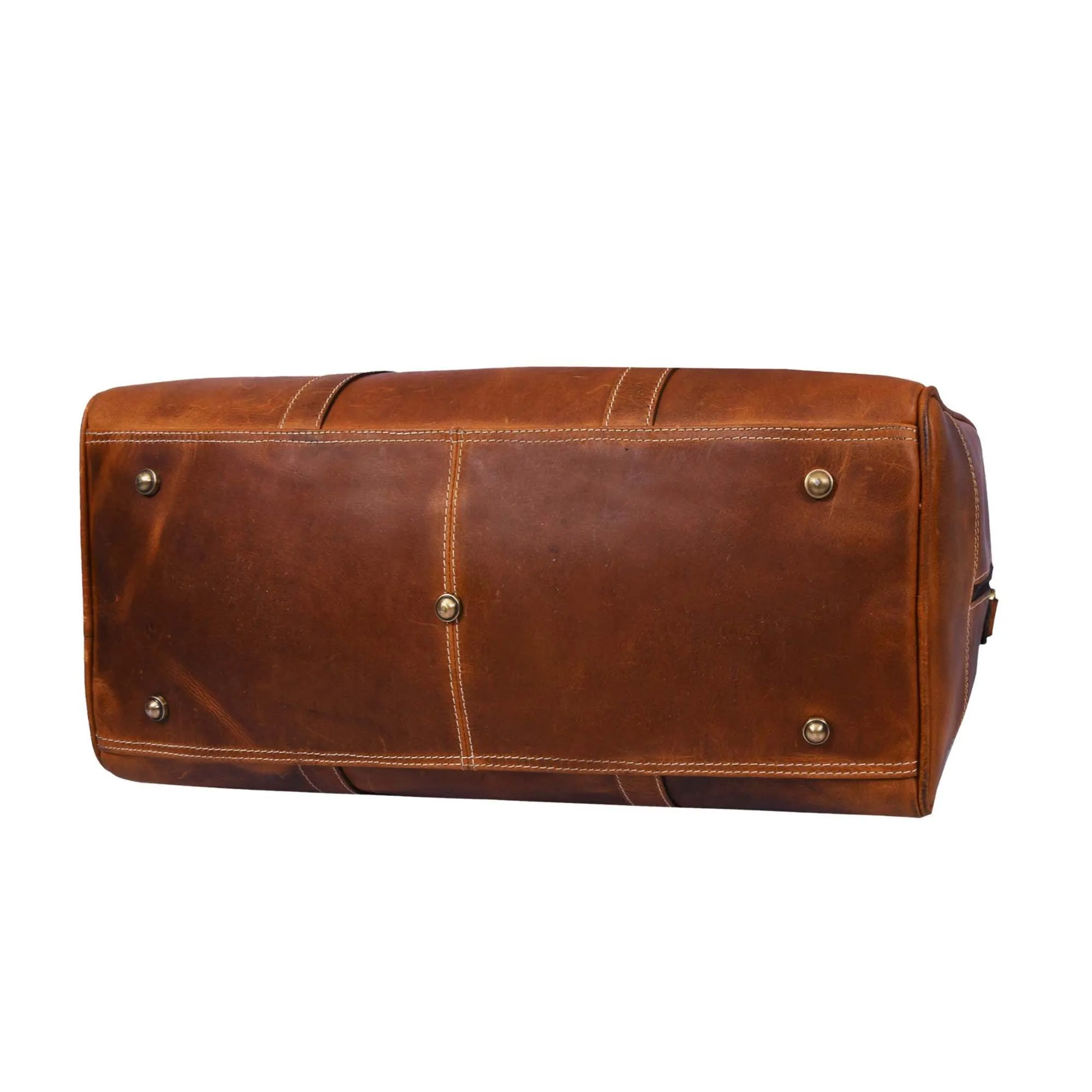 The Wayfarer Bag - Cognac Classic Full-Grain Leather Duffle Bag