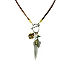 T.R.U. Tribal-Inspired Multi Charm Rawhide Necklace 30"