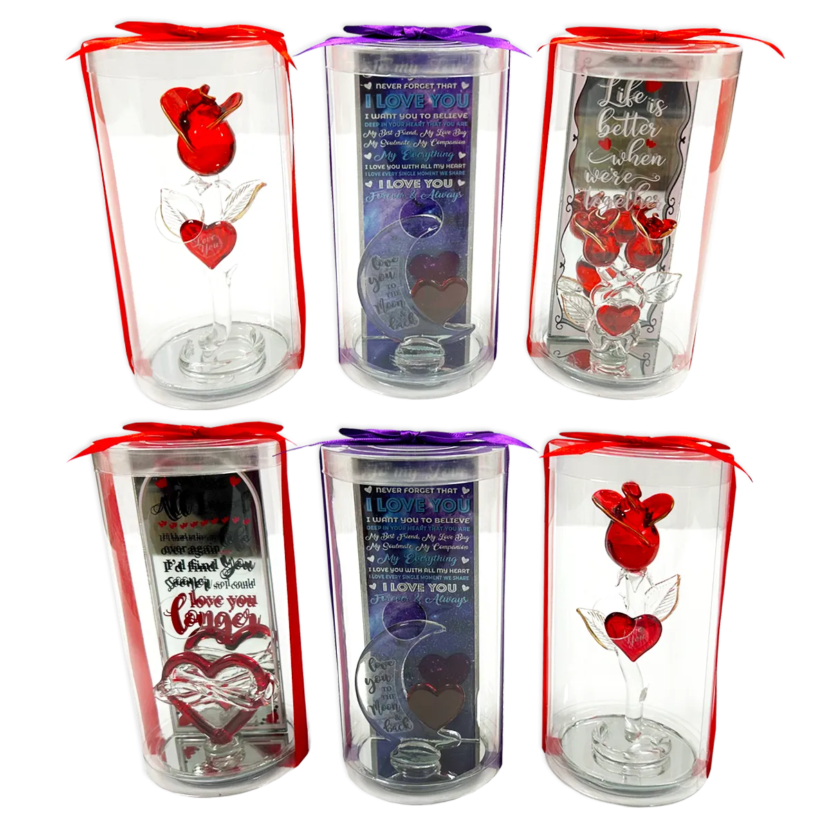 Valentine's Day Glass and Gift Assortment Floor Display - 57 Pieces Per Retail Ready Display 88573