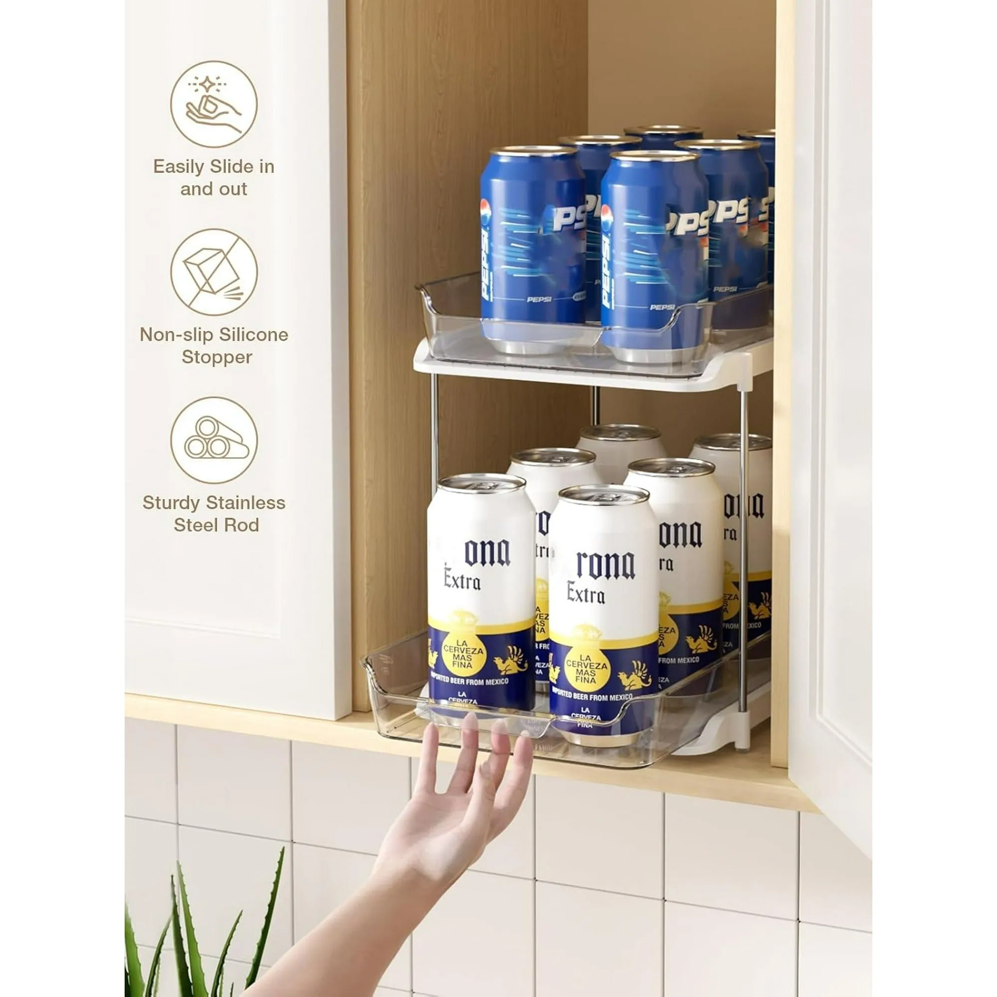 Vqjtcvly 2-Tier Multi-Purpose Bathroom Under Sink Organizer & Storage, Set of 2