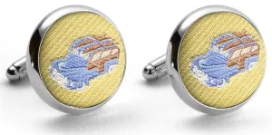 Woody: Woven Silk Cufflinks - Yellow