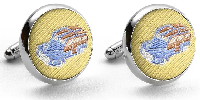 Woody: Woven Silk Cufflinks - Yellow